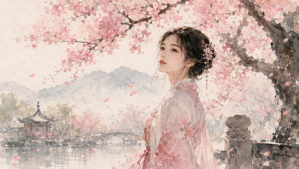Watercolor cherry blossom — image generation demo